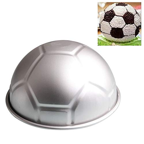 Bzocio 1 PCS 3D demi boule ronde en forme de gateau de football moule 8 pouce d'epaisseur en alliage d'aluminium moule moule de cuisson d'anniversaire