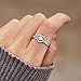 STORYJEWELLERY Promise Rings for Her, 925 Sterling Silver Rings for Women, Heart Purity Ring, Stacking Silver Pinky Ring for Women, Gifts for Her, Size 10