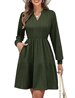 【Skin-friendly Midi Dress】: 95% Polyester, 5% Spandex.The midi dresses for women uk is made from soft, breathable and durable fabric with chic pattern. Comfortable for all-day wear. Perfect addition to your spring&autumn dresses collection. 【Knitted ...