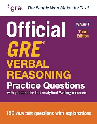 Official GRE Verbal Reasoning Practice Questions, Third Edition, Volume 1 3rd Edition