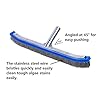 Swimming Pool Brush for Cleaning Pool Walls,Tiles & Floors,Heavy Duty 18" Aluminum Stainless Steel Wire Bristle Pool Scrub Brush for Curved Cleaning Brushes with EZ Clips