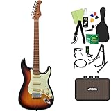 Bacchus BST-1-RSM/M エレキギター初心者14点セット 【充電式ミニアンプ付き】 3TS ストラトタイプ ローステッドメイプルネック バッカス