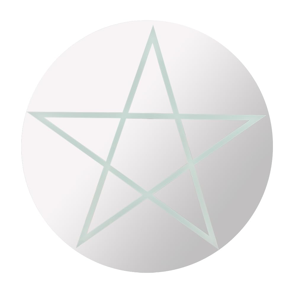 Phoenixx Rising Round Pentagram Star Etched Mirror Wall Art