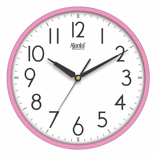 Image of Ajanta Analog Wall Clock for Home and Offices 12 Inches Analog Wall Clock Wall Watch (Pink 30 x 30 x 4 cm), Plastic
