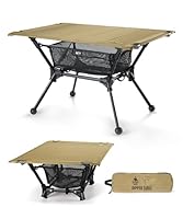 OneTigris Dipper faltbar Campingtisch klappbar, Camping Tisch Klapptisch mit Tragetasche und Netztasche, Kleiner Tisch Outdoor Ultraleicht für Angeln Wandern 60 x 40 x 37 cm (Kojote Braun)