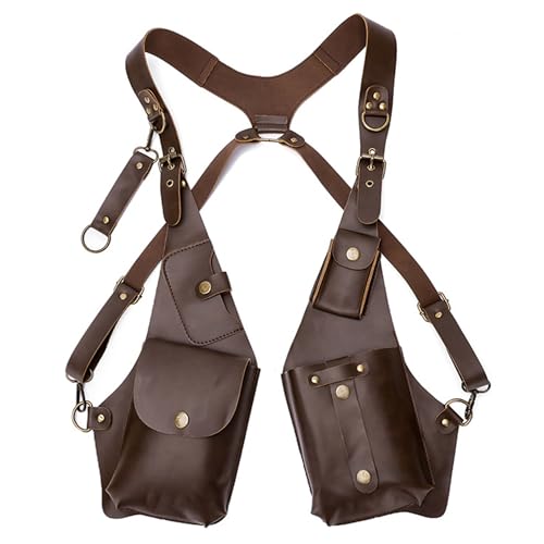Bolso de hombro para hombre retro y axilar en color negro con correa ajustable