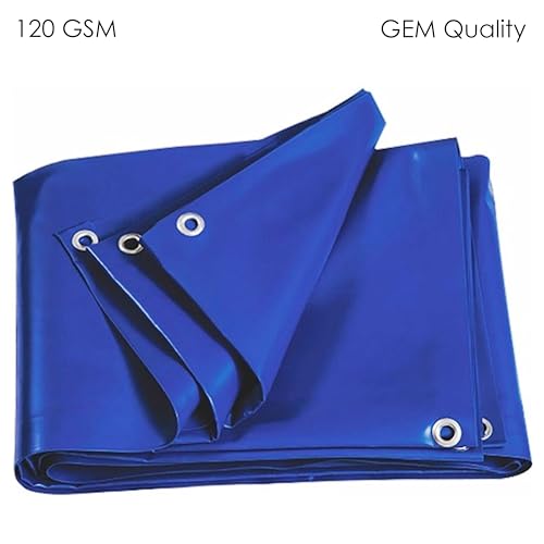 Image of TARPEX Waterproof Tarpaulin Sheet Tripal, UV Resistant, HDPE UV Treated Sun, Roof, Rain Protection Polyethylene Multipurpose Cover (15 feet X 12 feet, Blue) (120 GSM-Thickness Quality GEM)
