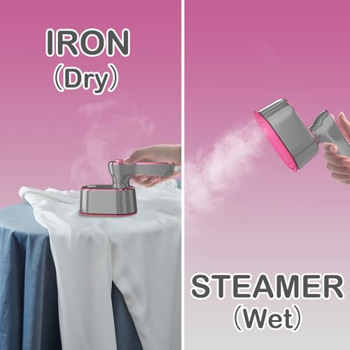 Image of Travel Steamer Iron for Clothes Mini - Portable Ironing Machine Travel Small Size Portable Steamer Travel College Dorm Home Essentials (LightGrey)