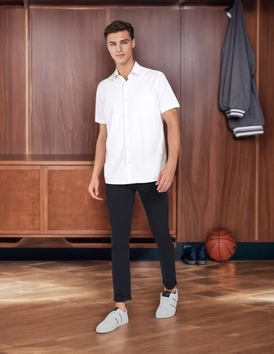 Image of U.S. Polo ASSN. Men's Regular Solid Textured Austin Trim Fit Mid Rise Casual Trousers
