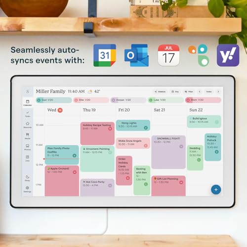 Skylight Calendar Max: 27-Inch Smart Digital Calendar & Chore Chart, Family Organizer with Interactive Touchscreen Display – Wall Mountable in Portrait or Landscape, Charcoal Shadowbox Frame - Image 3