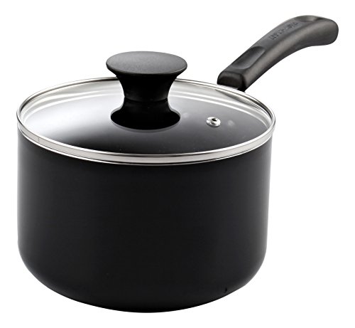 Cook N Home 02524 Nonstick Sauce Pan with Lid, 3-Qt, Black, 3-Quart