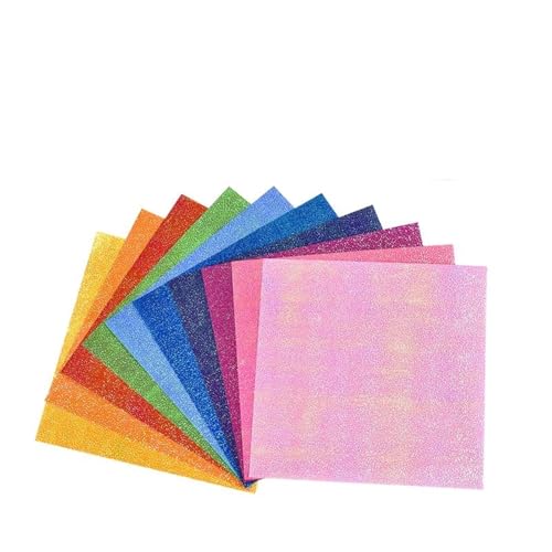 Papier origami pailleté et nacré pour pliage et scrapbooking créatif - 100 pièces
