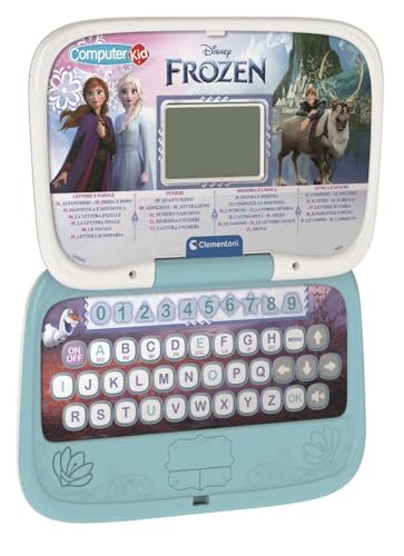Clementoni - Computer Kid Frozen Laptop Educativo Bambini 4+ Anni, 30 Attività Interattive Per Imparare Lettere, Numeri, Logica E Musica, Tastiera Illustrata E Schermo Lcd, Lingua Italiana, 16056 - 4
