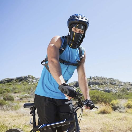 Balaclava para Hombres con Estampado de Rayas Amarillas para Invierno, Máscara Facial para Ciclismo y Esquí miniatura 4