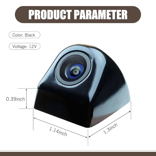 Image of 1 PC Car Rear View Camera, 1.14 inch x 1.3 inch x 0.39 inch Metal 170 Degree Wide Angle IP68 Waterproof Four Pin Ultra High Definition Night Vision Reversing Camera, Universal for Cars (Black)