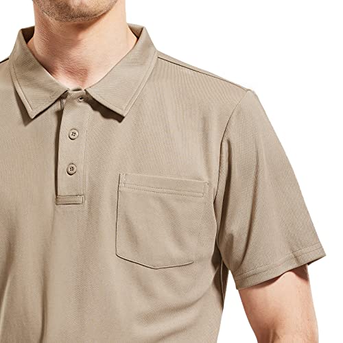 Haimont Men's Polo Shirts with Pocket Short Sleeve Quick Dry Moisture Wicking Golf Shirts Business Casual Work Polos3