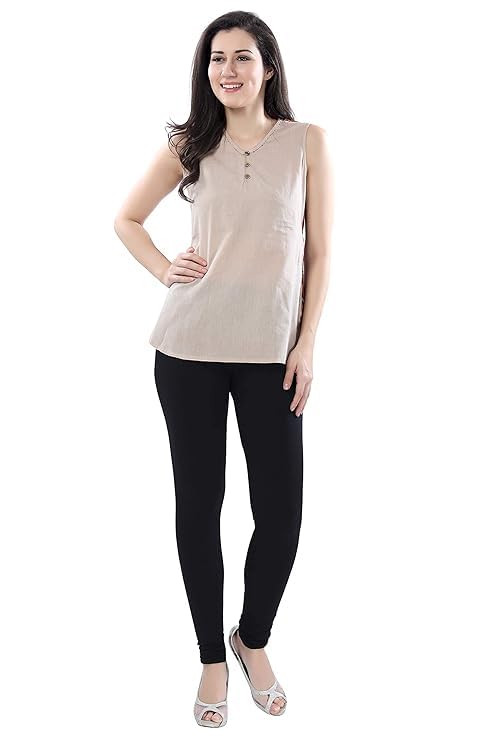 Max Women's Regular Fit Mid Rise Leggings Black Pack of 2-picture-26