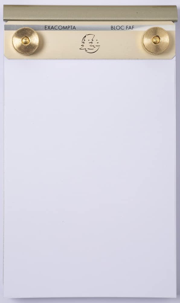 Exacompta - Ref 12113E - FAF Desk Pad No.3-185 x 115mm in Size, Refillable with Recharge Pads, Stable When Writing, Non-Slip Feet - Plain Paper, FSC-Certified, White