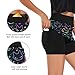 Laprad Tennis Skirts for Women Colorful Neon Cat Heads High Waisted Athletic Golf Skorts Running Athletic Shorts with Pockets L