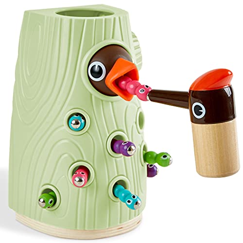 Image of TOP BRIGHT Montessori Toddler Toys for 2 3 4 Year Old Girls and Boys, Fine Motor Skills Sensory Learning Toys, Magnetic Worm Game Birthday Present for Kid Age 2-4