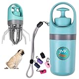 JMK paw Pooper Scooper for Dog – Portable Dog Poop Holder with Waste Bag Pouch, Doggy Yard Trash Picker Upper, Small & Large Dogs Poop Scoop with Claw Pickup Tool, Travel Pet Accessories for Walking