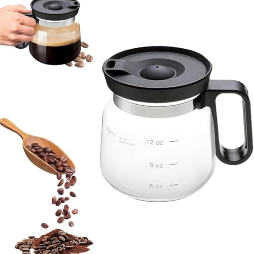 Taza de café de vidrio de 16 oz con forma de cafetera y tapa para mañanas con estilo 2