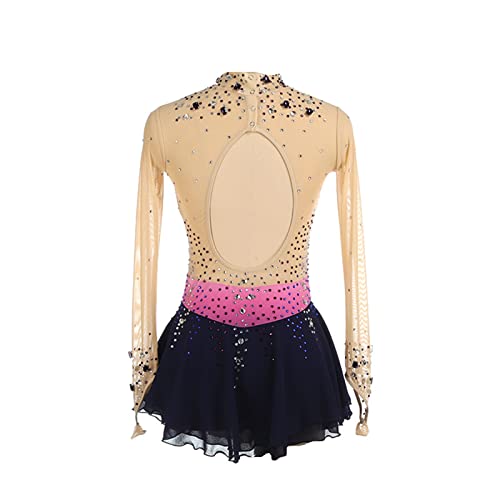 Meisjes kunstschaatsen jurk voor volwassenen, meisjes prestatie kleding competitie test lange mouwen dans jurk gradiënt kleur ballet dans kostuum FiveShops - Image 4