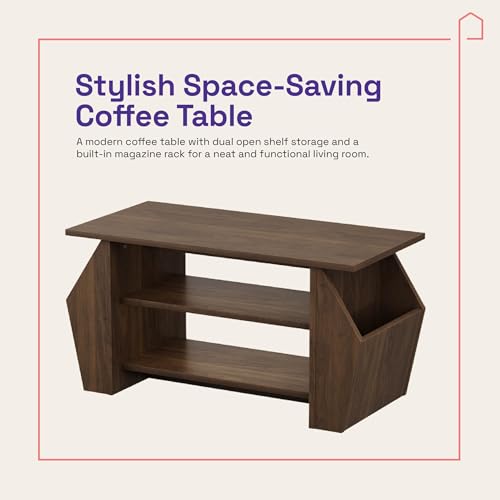 Image of Wakefit Center Table | 1 Yr Warranty | Coffee Table for Living Room Wooden, Tea Table for Living Room Wooden, Sofa Table, Free Installation from Brand, Modern Multi-Functional & Wobble-Free(Clyra)