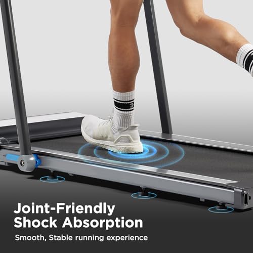Image of JLL Folding Treadmill & Walking Pad, Under Desk Running Machine for Home Office, Smart App, Auto /Manual Incline, Shock Absorption, Compact Space-Saving Design