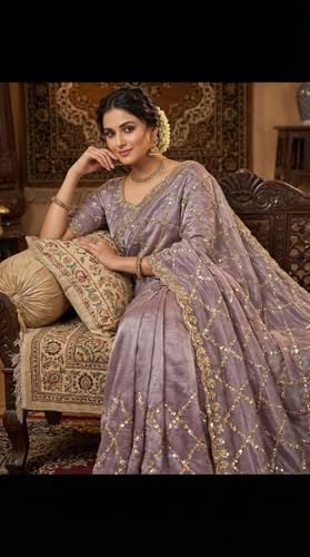 Generic gold satin silk saree – image 2