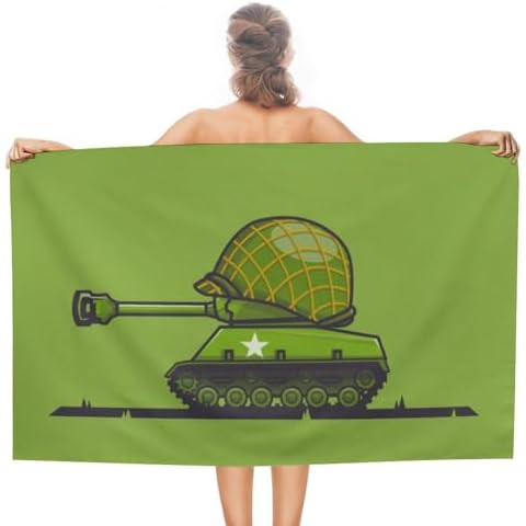 FIND SUN Beach Towel Bath Sheet Towels - Cute Tank Bath Towels for Women Girls Kids Men Light Weight Absorbent Quick Dry Towel 31 * 51 Inches Cover