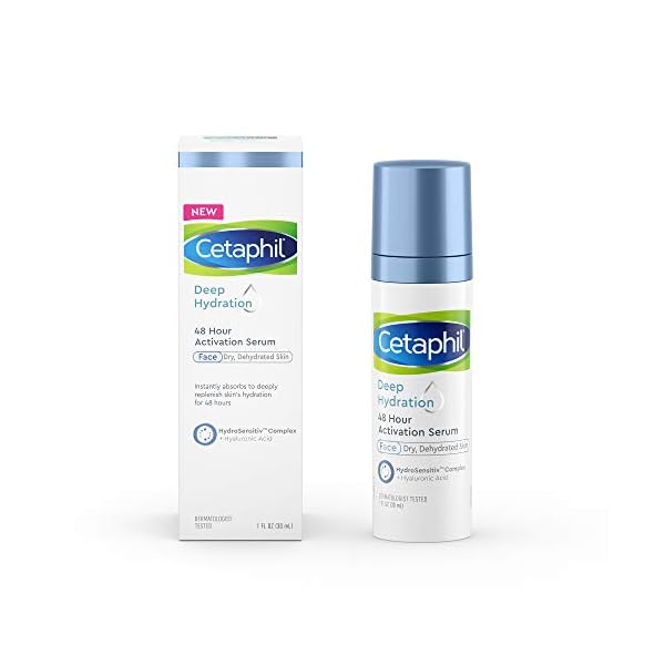 Cetaphil Deep Hydration 48Hr Activation Serum, 1 fl oz, 48 Hr Face Moisturizer for Dry, Sensitive Skin, With Hyaluronic Acid, Vitamin E & B, Dermatologist Recommended Sensitive Skincare Brand