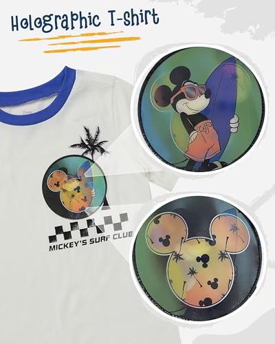 Image of Disney Mickey Mouse Lenticular Outfit for Boys, Toddler and Little Kids Clothes, T-Shirt and Shorts Set