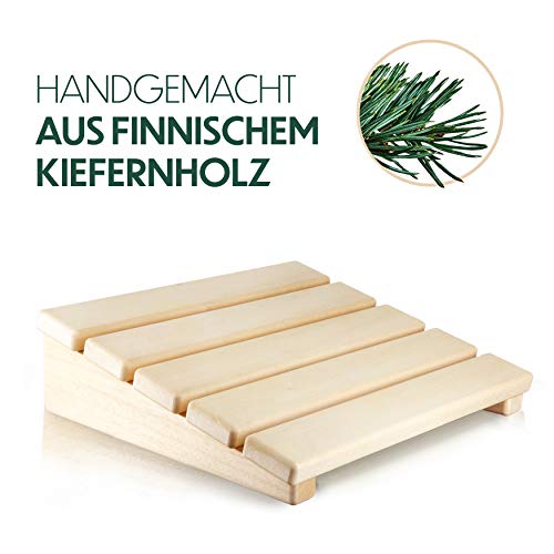CozyNature® Handgefertigte Sauna Kopfstütze | Rückenlehne aus harzfreiem finnischem Kiefernholz | Ultimatives Saunazubehör | Intensive Wärmebehandlung - Image 3