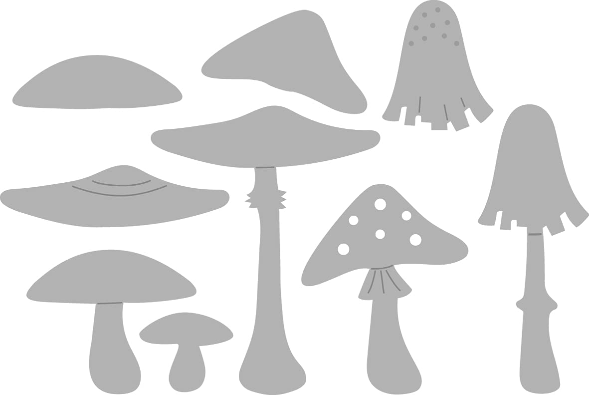 Stamp Template - Rayher - Mushrooms - 9 Pieces - Steel - Compatible With Cutting Machines 4006166301100