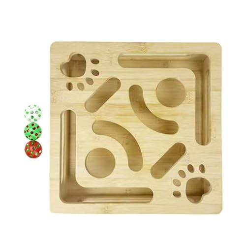 Scatola di puzzle masticabile per gattini, giocattolo interattivo per gatti con di trattamento, stimola il gioco con funzioni scorrevoli e rotolanti, materiale sicuro resistente ai morsi