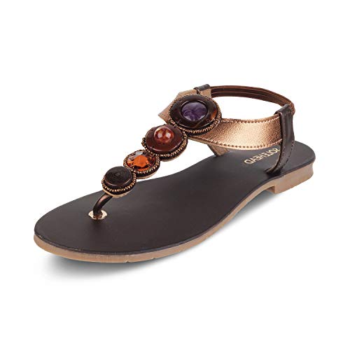 Image of SOLE HEAD Brown Flat Women Sandal