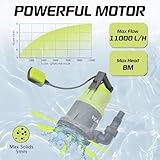 VEATON 400W Electric Submersible Water Pump for Clean Water, Max Flow 11000L/H Compact Utility Pump, Drain Water from Garden Pond Swimming Pool Hot Tub with Float Switch and Hose Connector - Image 5