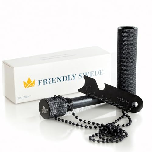 The Friendly Swede XXL Feuerstahl – Extrem Starker Funkenflug – Feuerstein für Outdoor, Survival, Bushcraft (XL)