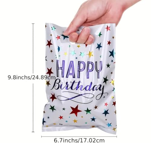 Image of VRB Dec 24pcs Foil Guddy Bags, Happy Birthday Party Return Gift Bags for Boys & Girls, Mixed Colors (24pcs)