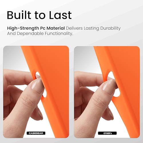 Image of CASEGEAR Silicone Snap Fit Back Cover Case Compatible with iPhone 17 Pro | 8 Feet Drop Protection | Compatible with MagSafe | 360 Protection | Shockproof & Scratch Resistant | Warm Orange
