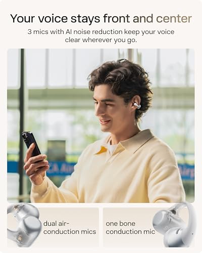 Image of SHOKZ OpenDots 2 Open-Ear Clip-On Earbuds with Upgraded Dolby Audio, 3-Mic Clear Calls, Rich Bass, Up to 40 Hrs of Audio, Wireless Charging, Interchangeable Left /Right Earbuds, IP57, Bluetooth 6.1