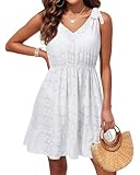 Pinup Fashion Cover-Ups Swimwear Women White Swimsuit Coverup Sleeveless 2025 Bathing Suit V Neck Cover Dress XL
