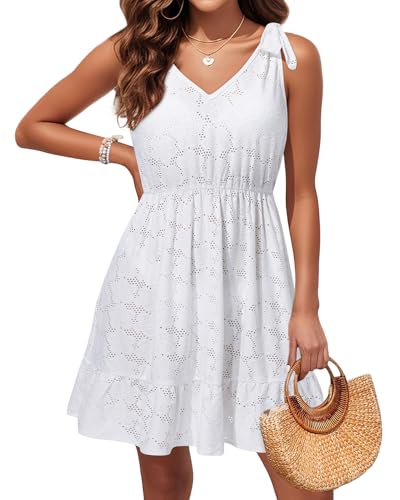 Pinup Fashion Cover-Ups Swimwear Women White Swimsuit Coverup Sleeveless 2025 Bathing Suit V Neck Cover Dress XL