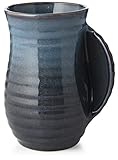Gute Hand Warmer Mug, Ceramic and Hand Painted - Contoured Pocket will Hold Warmth From The Heat Of Your Drink To Keep Your Fingers Warm, Comfy Handwarmer (Winter Lake Blue)