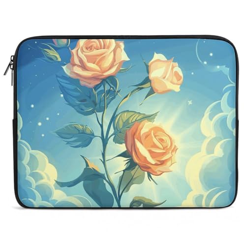 Funda para portátil de 30.5 cm de rosas naranjas para llevar a la oficina o universidad