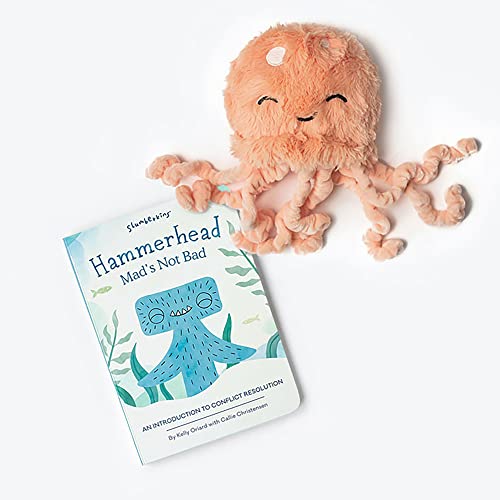 Image of Slumberkins Mads Not Bad Board Book & Jellyfish Mini Set | Supports Conflict Resolution & Social Emotional Learning for Ages 0+ (Coral Jellyfish)