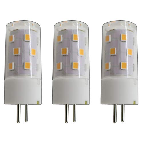 Preisvergleich Produktbild 3x Stück - G6.35 / GX6.35 LED 5 Watt warmweiß 2800K A++ 12V~ AC / DC Wechselspannung 360° Stiftsockel Leuchtmittel Lampensockel Spot Halogenersatz Halogen Lampe nicht dimmbar (G6.35 / GX6.35)