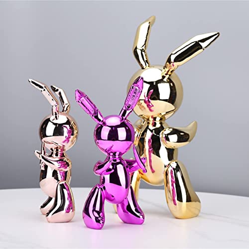 Suruim Cute Balloon Rabbit Statue Resin Sculpture Animal Figures Home Decor Modern Nordic Home Decoration Accessories For Living Room (8.2In,Silver) #TOP7
