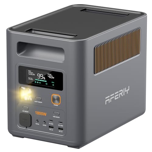 AFERIY Nomad1800 Pro ポータブル電源 1024Wh 大容量 リン酸鉄リチウム 53分80%充電 超高出力「定格1800W・サージ3600W」 ポータブルバッテリー 10年長寿命 容量拡張機能 11個出力ポート アプリ対応 コンパクト 家庭用 非常用 蓄電池 パススルー 0.01秒UPS機能 純正弦波 AC100V 50Hz/60Hz キャンプ・車中泊・停電節電対策 防災グッズの商品画像（Amazon）